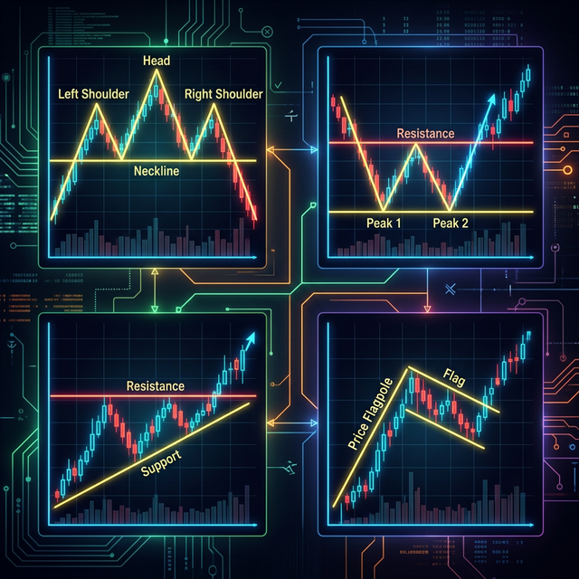 Chart Formationen Head Shoulders Triangle Flag