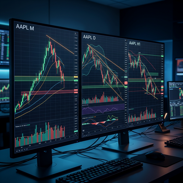 Multi Timeframe Analyse Monthly Daily Hourly Charts