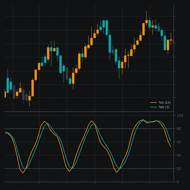 Stochastik Oszillator mit K und D Linien